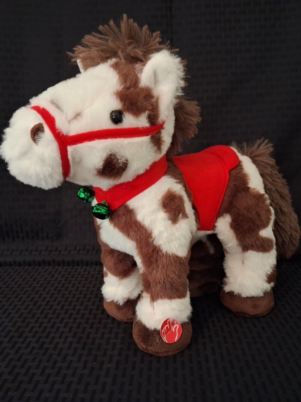 Dan Dee Jingle Bell Spotted Neighing Walking Animated Horse Giddy Up Cute Video!